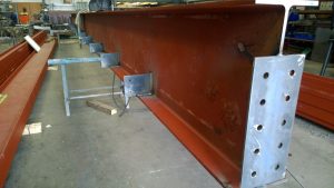 Steel beam cut and welded